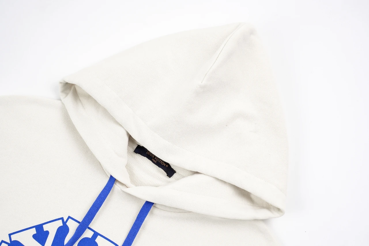 Louis Vuitton Off White Blue Graphic Print Hoodie product photo from LabelPicks