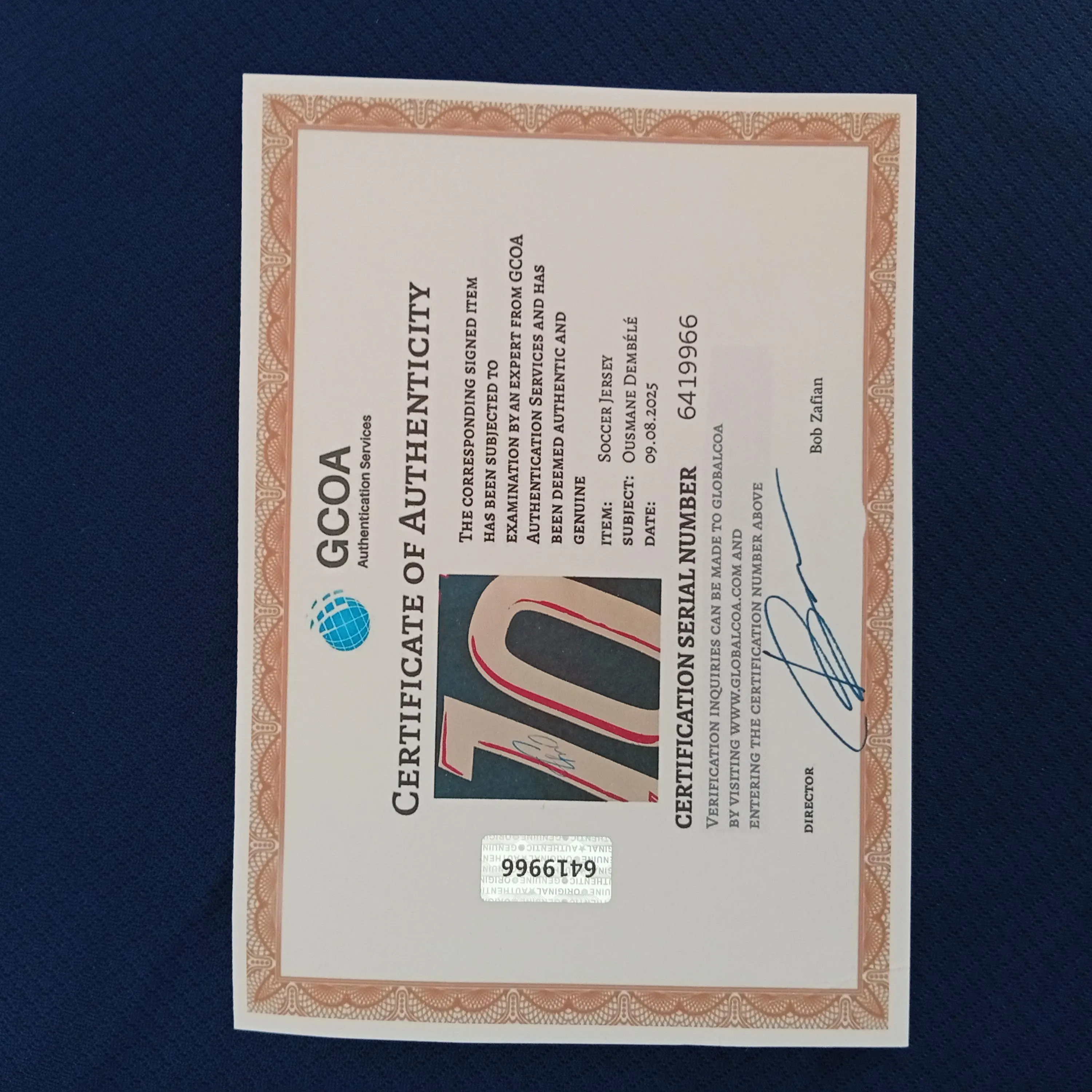 Ousmane Dembélé Signed Autographed Paris Saint-Germain Football T-Shirt With COA