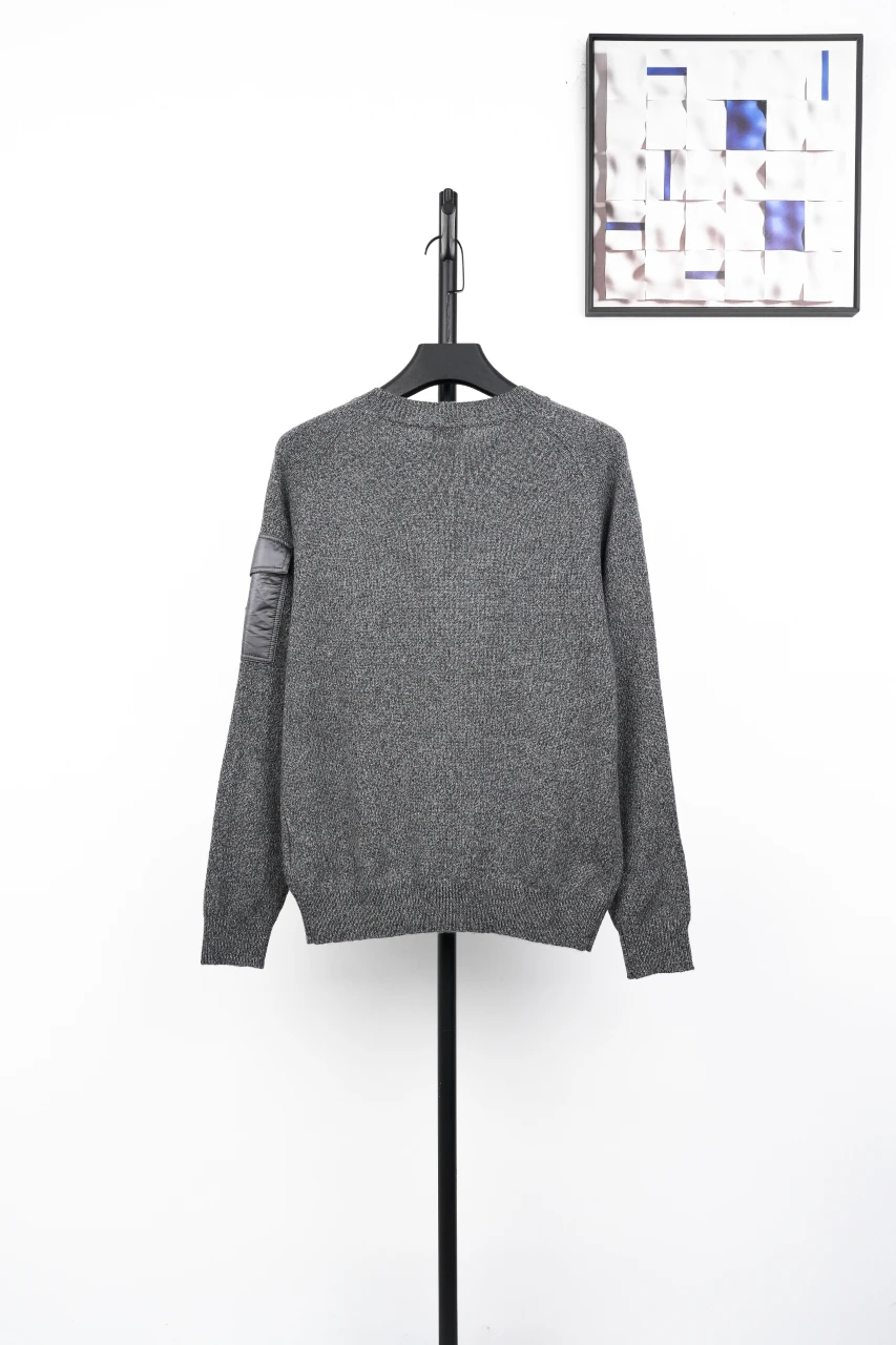 Moncler Grey Mixed-Knit Crewneck Sweater product photo from LabelPicks