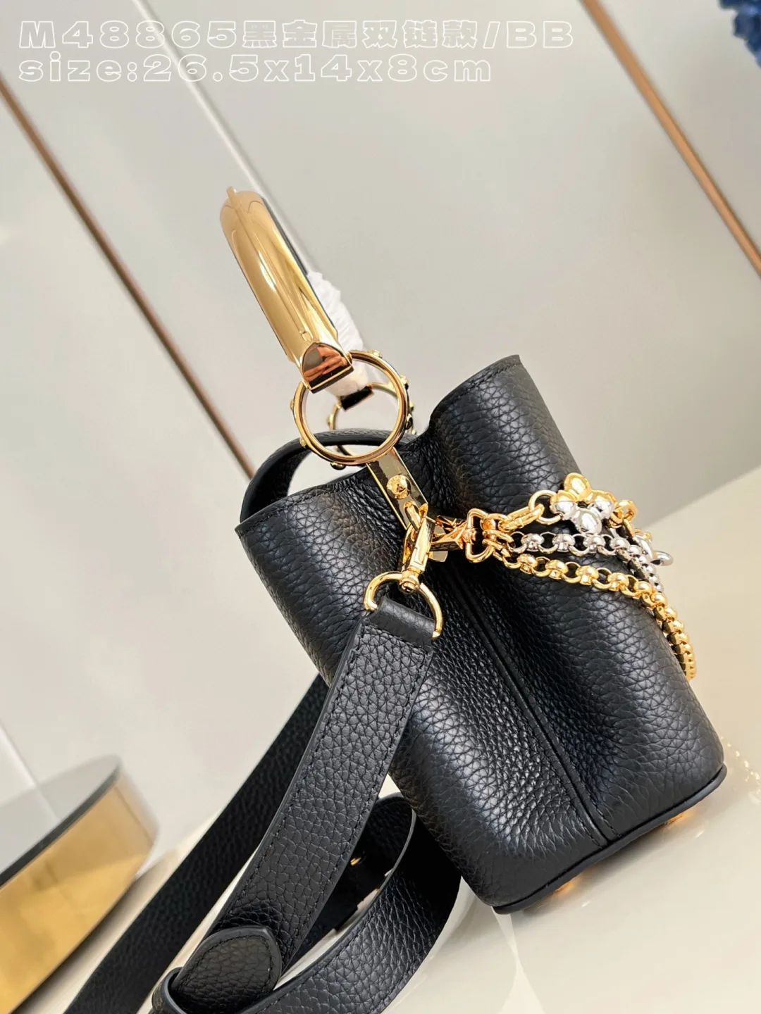 Louis Vuitton Black Capucines Grained Leather Crossbody Bag product photo from LabelPicks
