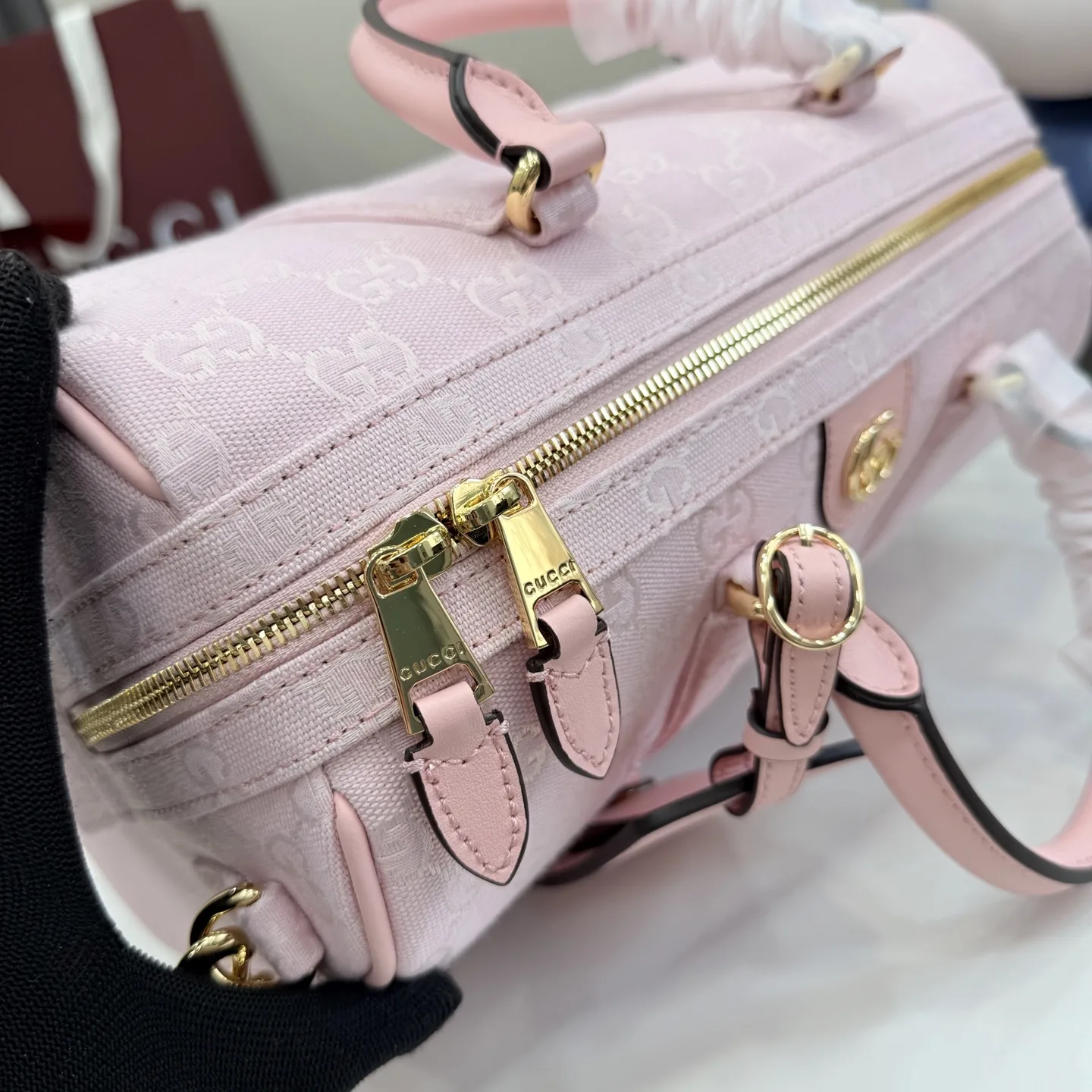 Gucci Pink Ophidia GG Supreme Canvas Top Handle Bag product photo from LabelPicks