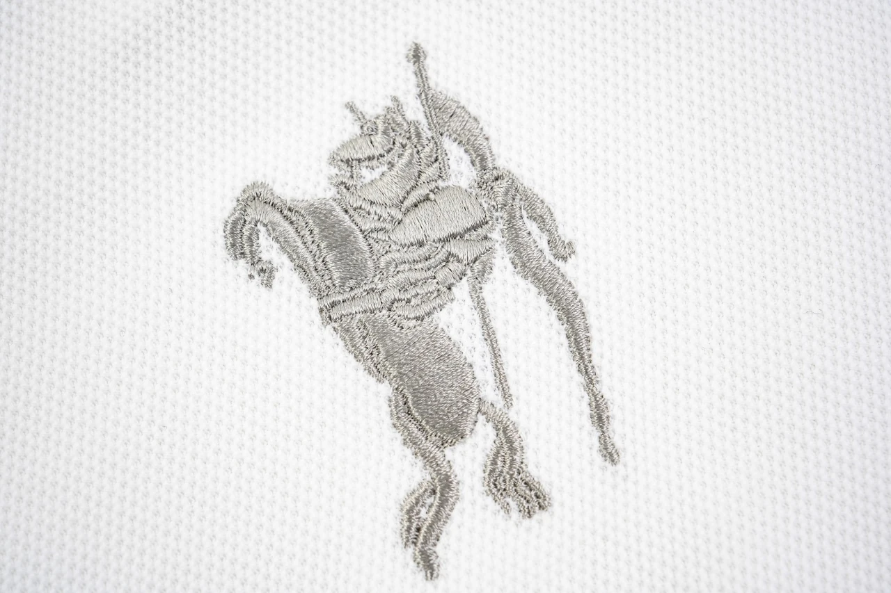 Burberry White Equestrian Knight Embroidered Polo Shirt product photo from LabelPicks