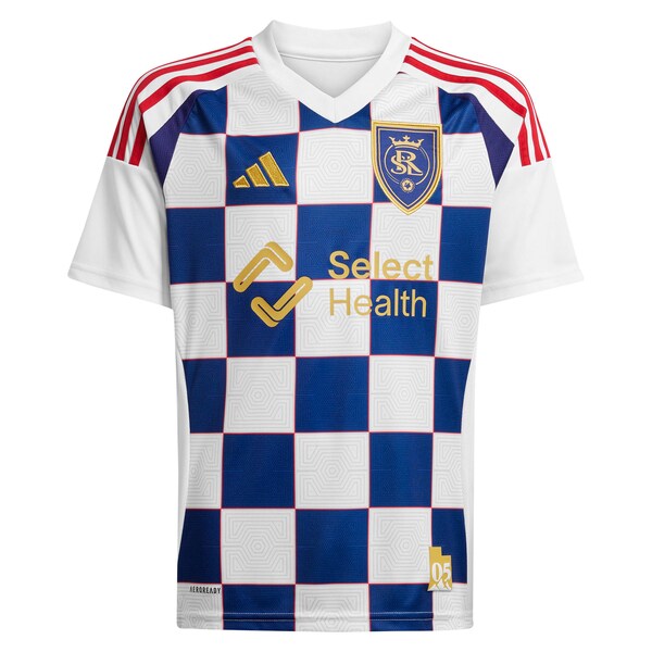 Real Salt Lake adidas Youth 2025 Grid City Replica Custom Jersey - White