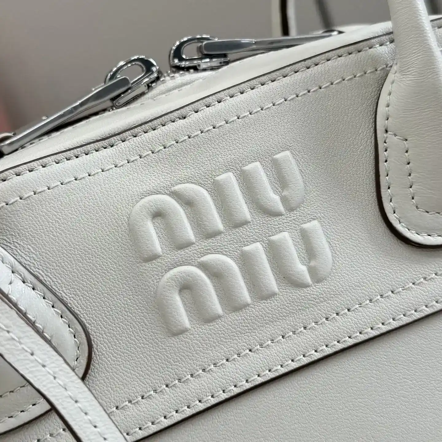 Miu Miu White Vivant Lambskin Top Handle Bag product photo from LabelPicks