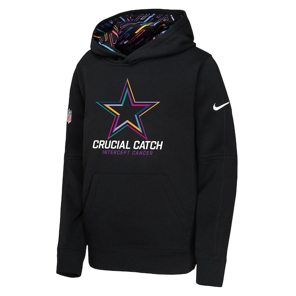 Dallas Cowboys Nike Youth 2024 NFL Crucial Catch Pullover Hoodie - Black
