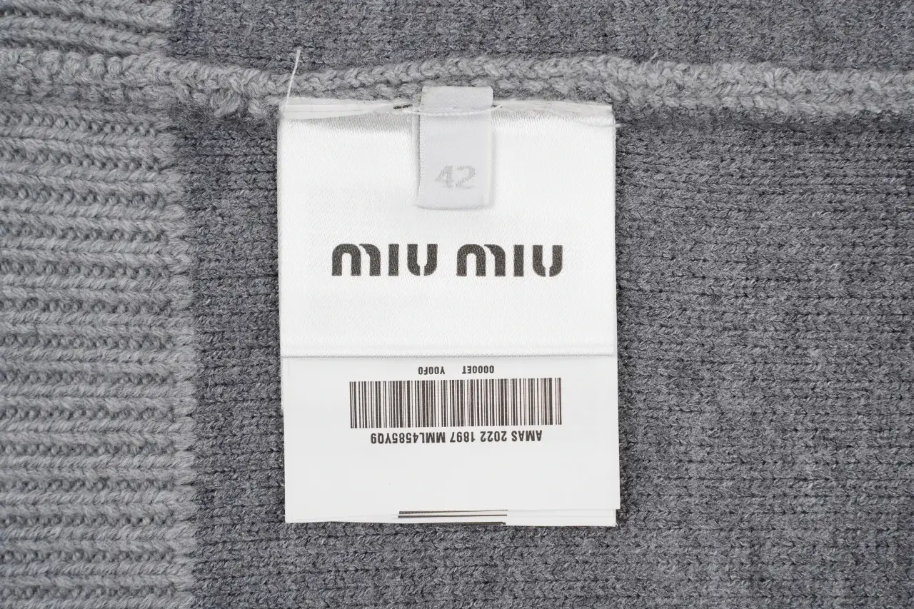 Miu Miu Muted Grey Logo Knit Jacket product photo from LabelPicks