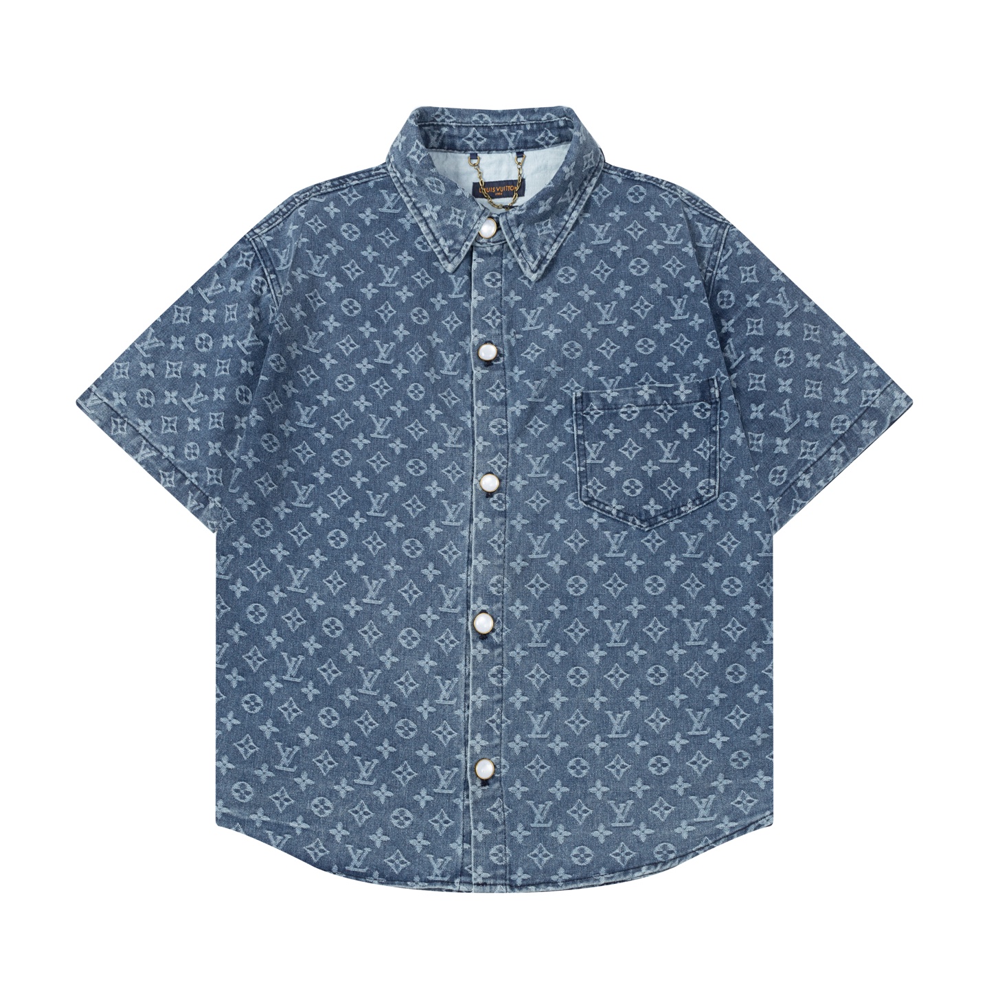 0618 jean dot style shirt and shorts suit