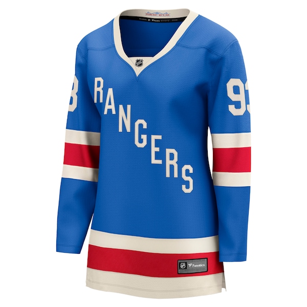 Mika Zibanejad New York Rangers  Women's Centennial Breakaway Jersey - Blue