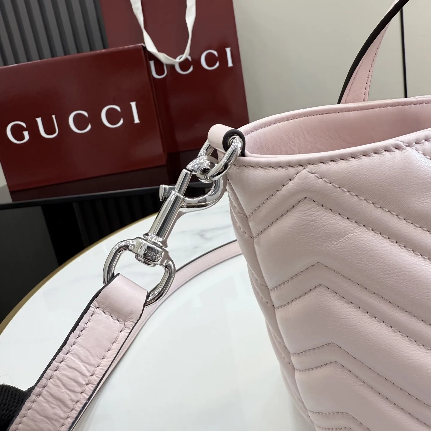 Gucci Pink Marmont GG Supreme Canvas Tote Bag product photo from LabelPicks