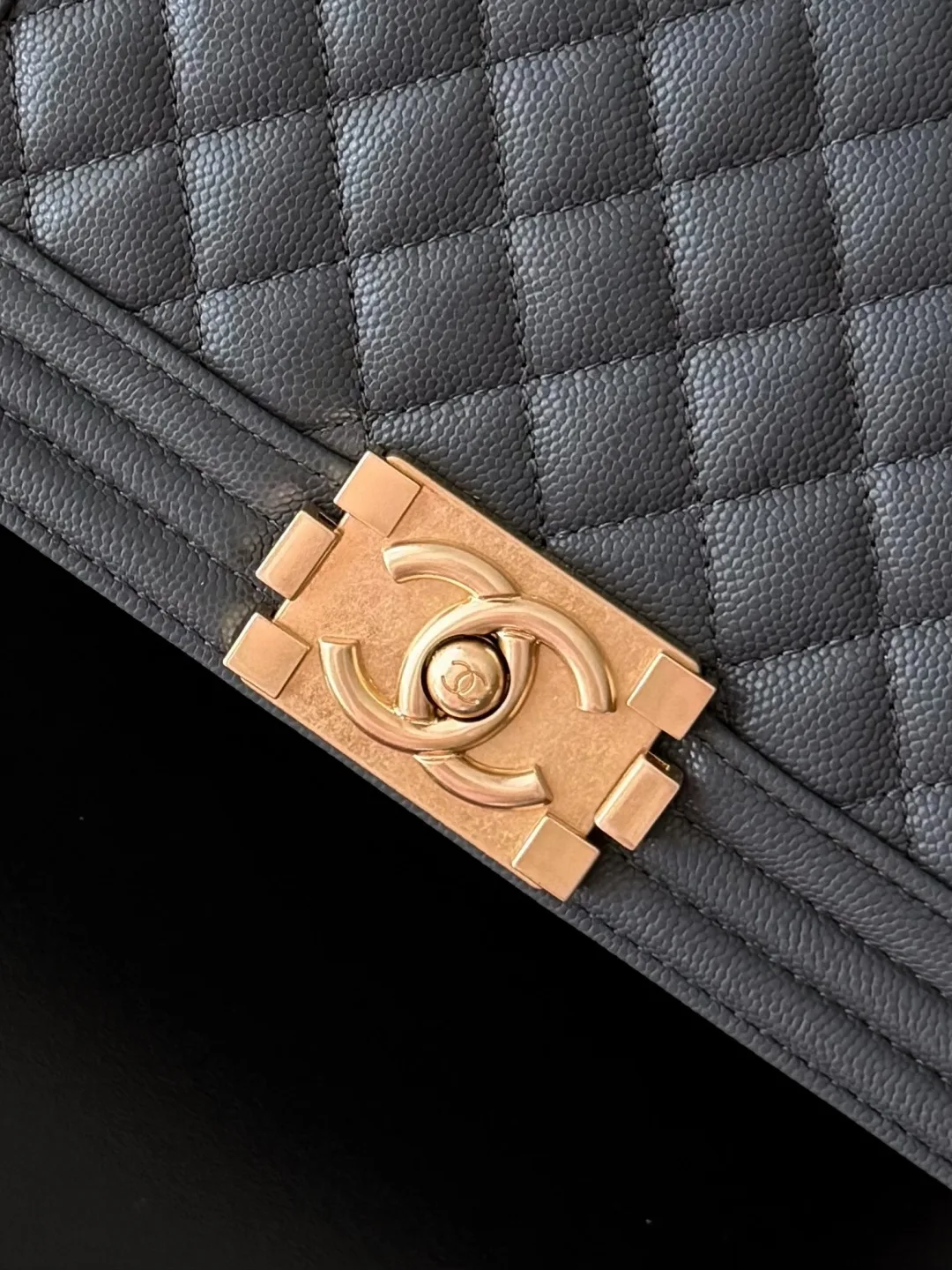 Chanel Grey Quilted Leather Shoulder Bag product photo from LabelPicks