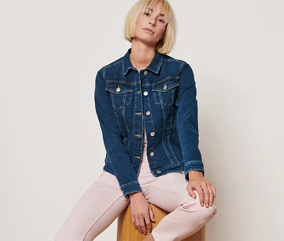 Jeansjacke, mid blue denim