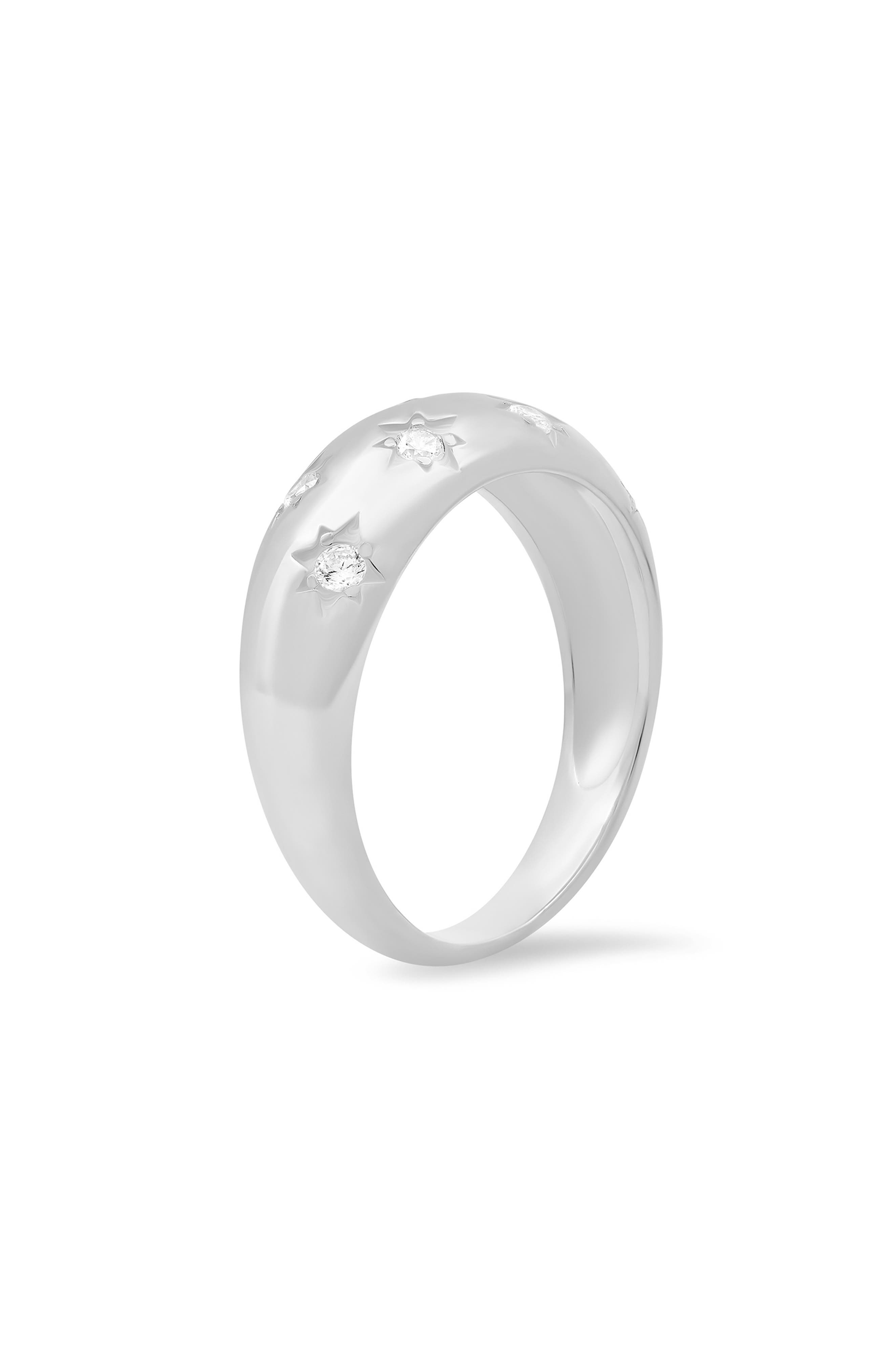 Queen Jewels Sterling Silver Celestial CZ Dome Ring