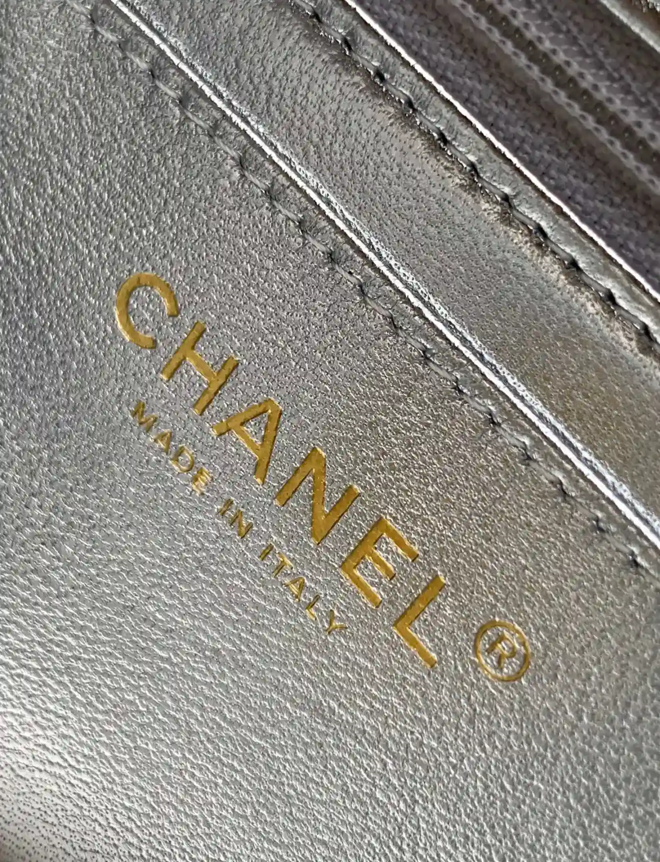 Chanel Classic Flap Silver Woven Leather Shoulder Bag product photo from LabelPicks