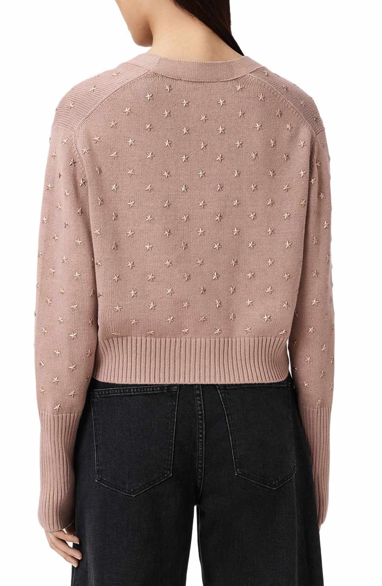 AllSaints Mazy Star Studded Cotton Cardigan