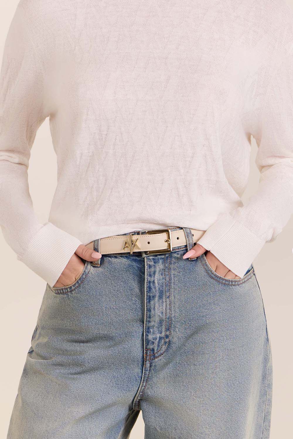 ARMANI EXCHANGE חגורת עור