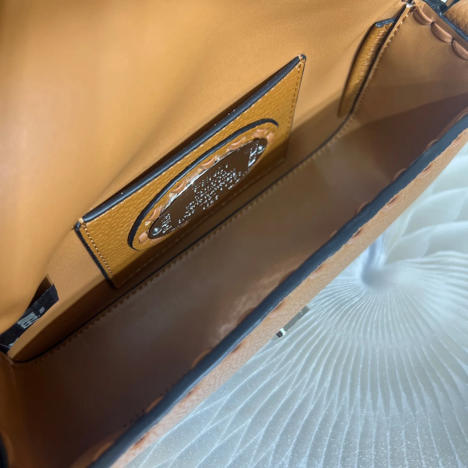 Fendi Brown Baguette Grained Leather Shoulder Bag product photo from LabelPicks