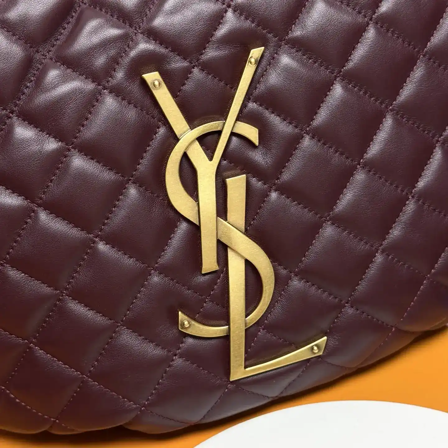 Saint Laurent Burgundy Icare Lambskin Hobo Bag product photo from LabelPicks