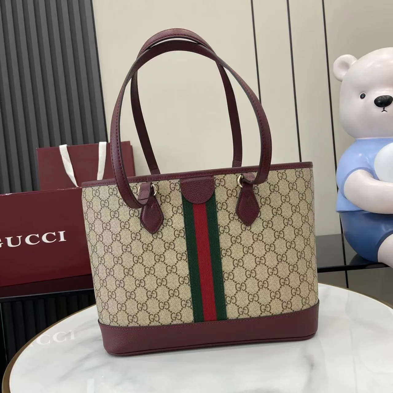 Gucci Brown Ophidia GG Supreme Canvas Tote Bag product photo from LabelPicks