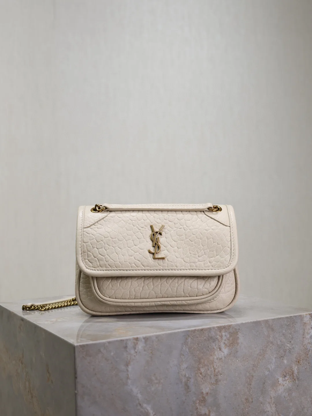 Saint Laurent White Niki Lambskin Crossbody Bag product photo from LabelPicks