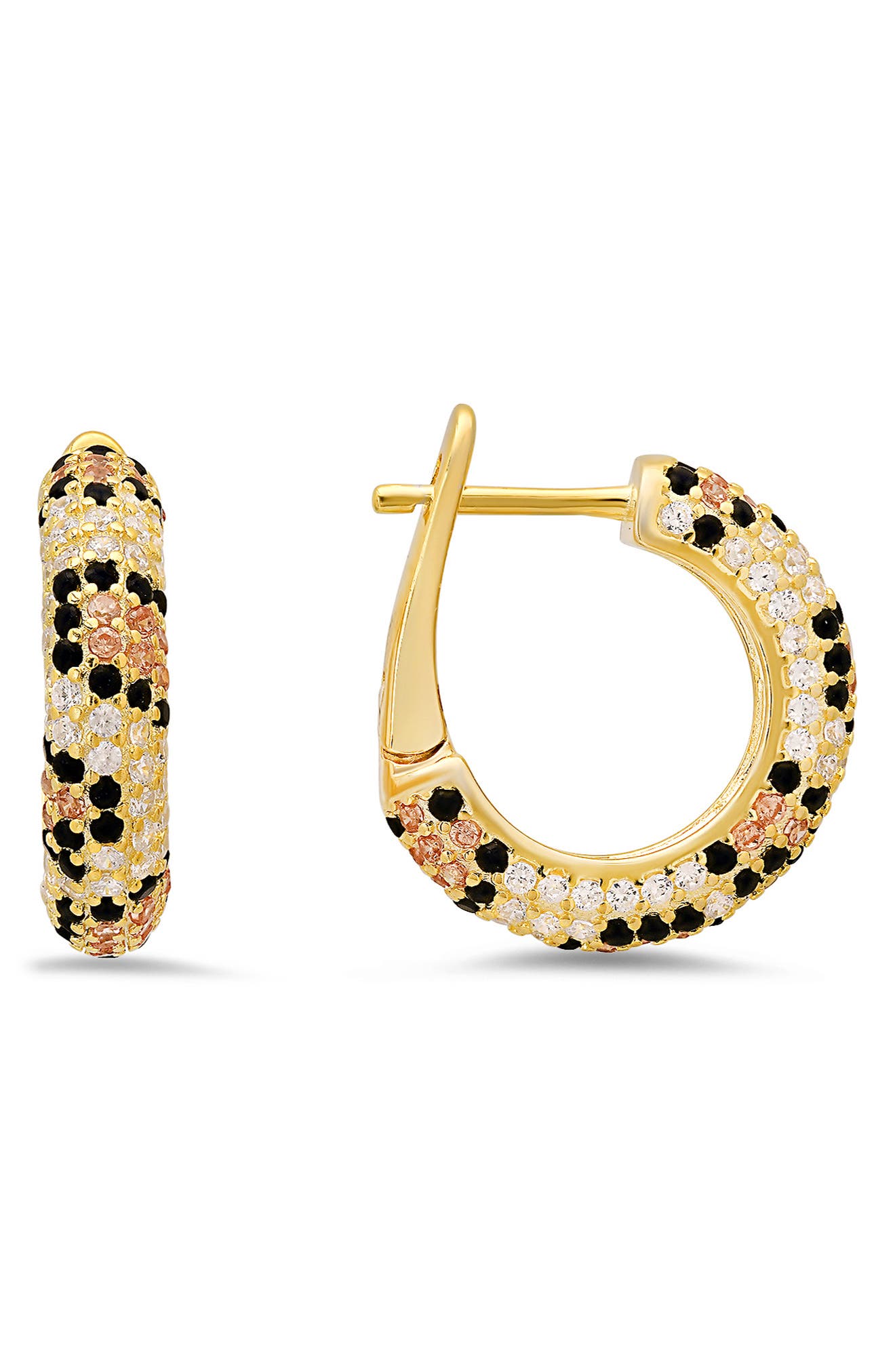 Queen Jewels Cubic Zirconia Leopard Spot Hoop Earrings