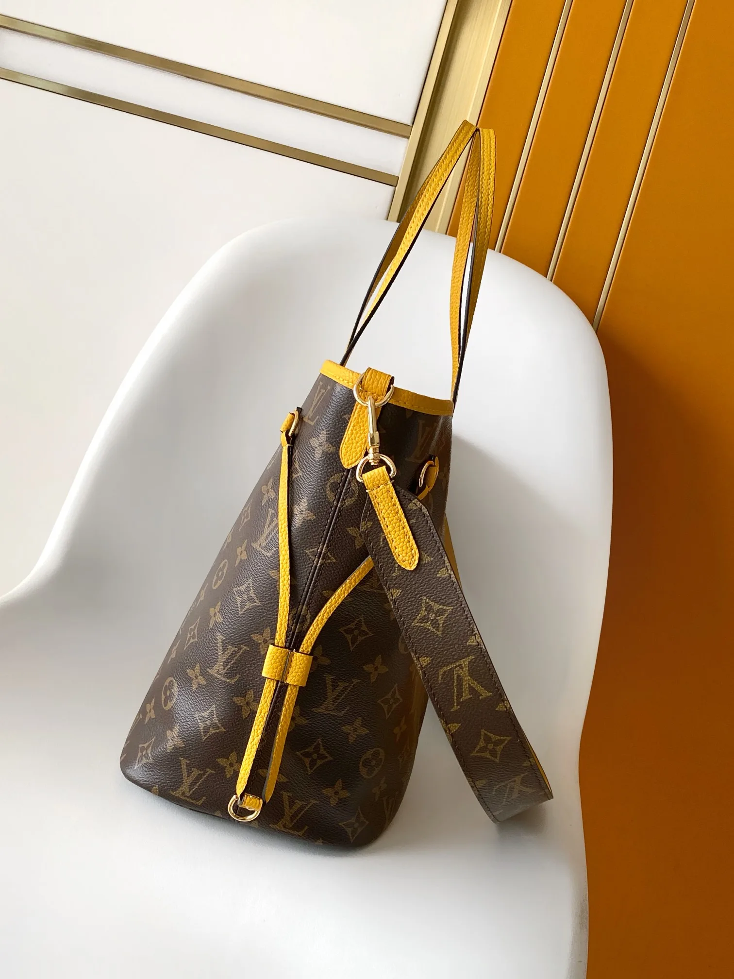 Louis Vuitton Neverfull Yellow Monogram Canvas Tote Bag product photo from LabelPicks