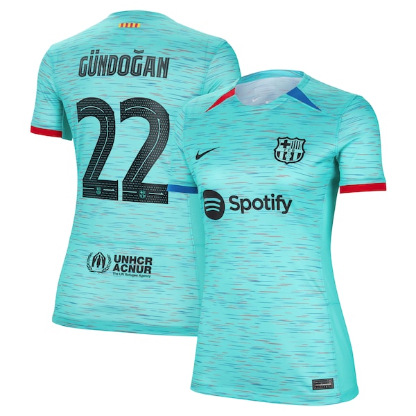 Ilkay Gündogan Barcelona Nike Women's 2023/24 Third Replica Jersey - Aqua