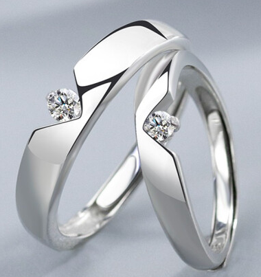 Ring lovers a couple of men and women ring loose mouth Japanese version of Korean fashion open love heart ring ring ring pure jewelry Valentine's Day gift
