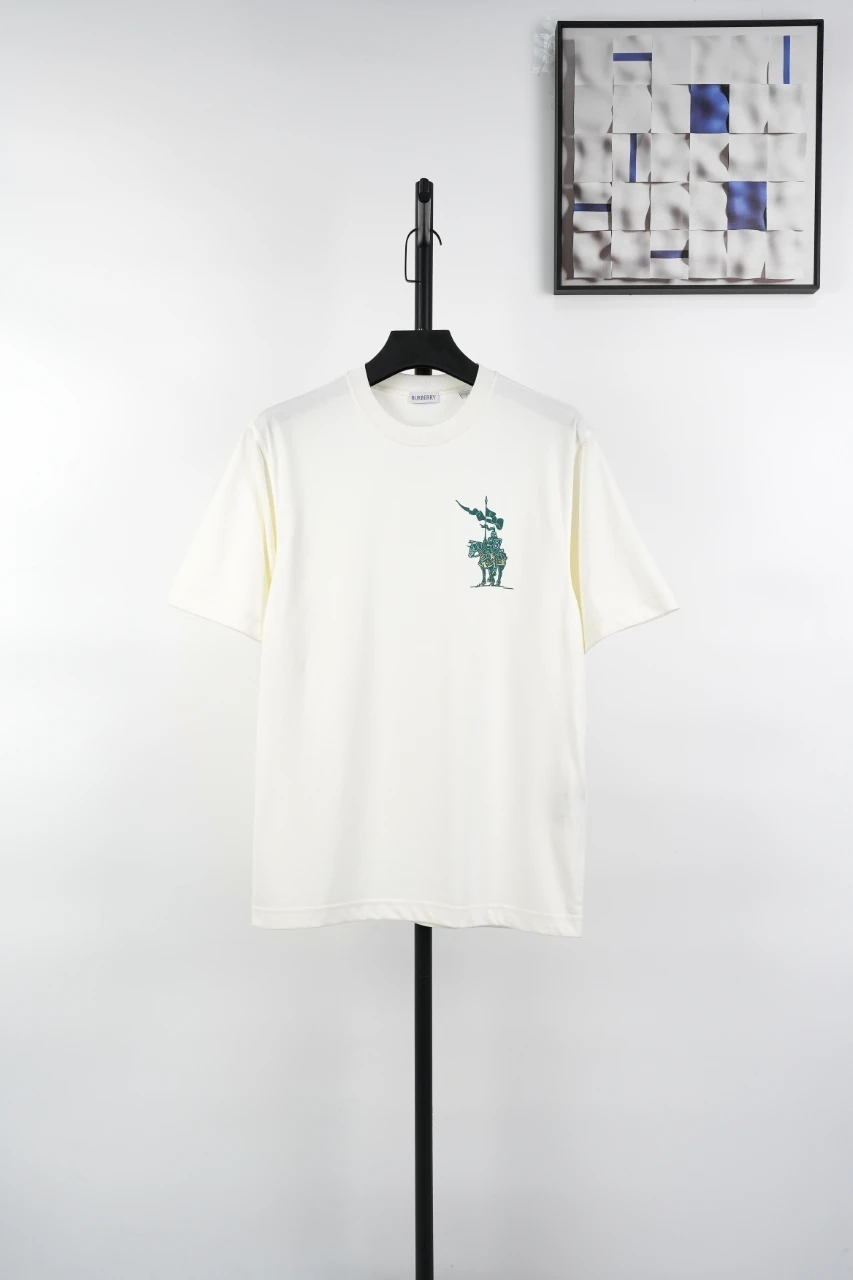 Burberry White Green Equestrian Knight Embroidered T-Shirt product photo from LabelPicks
