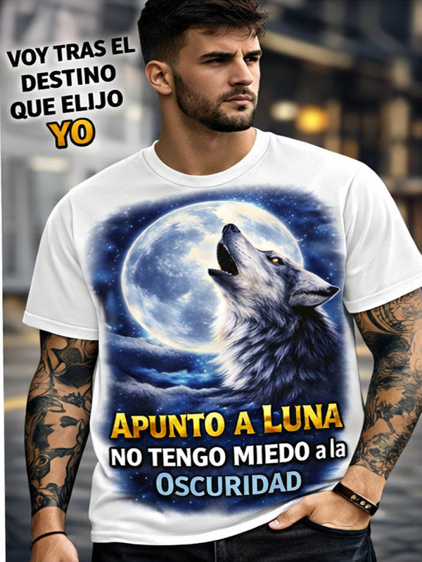 Remera Lobo Luna | Streetwear Dark Unisex