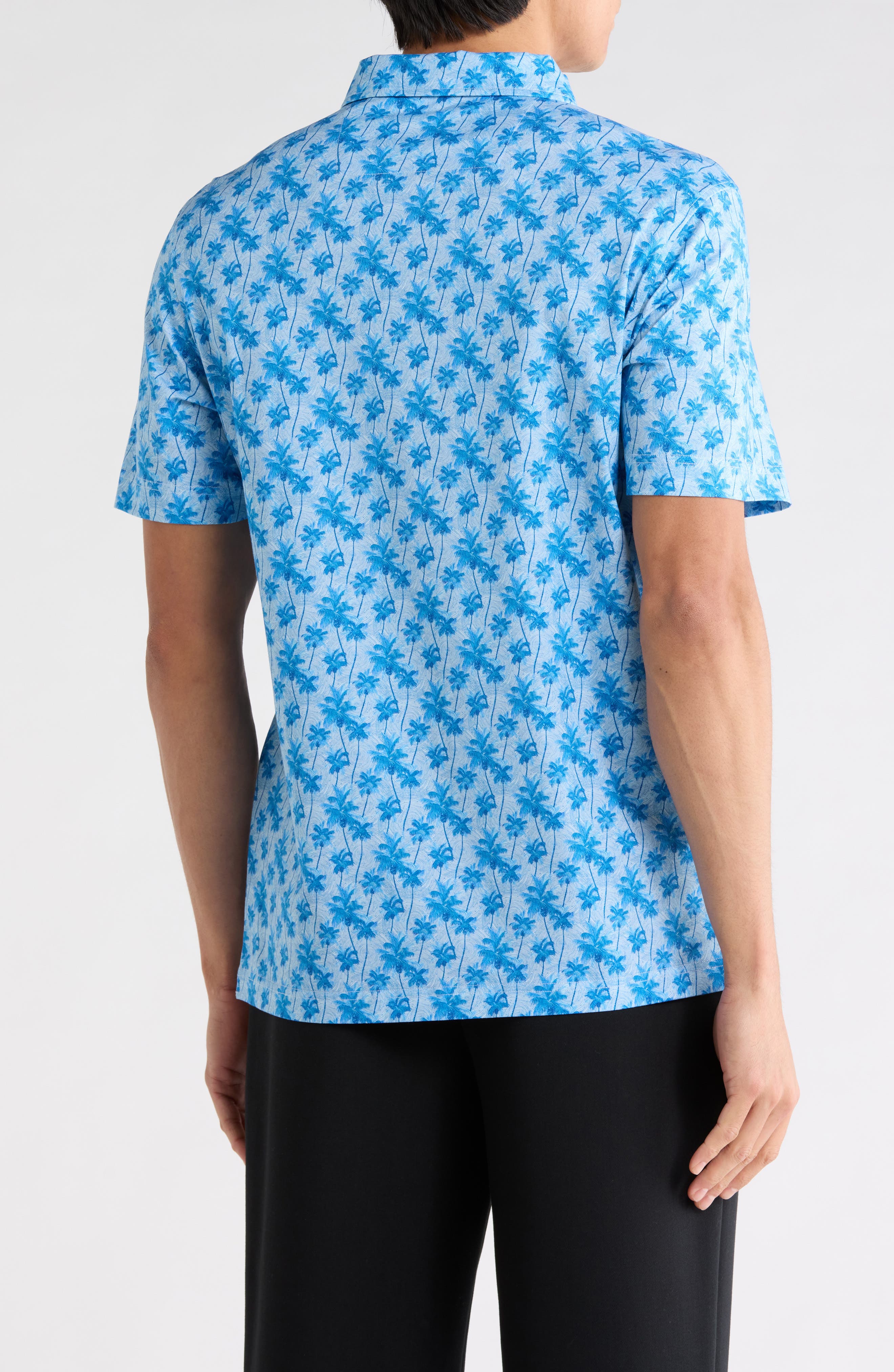 Bugatchi Palm Tree Cotton Knit Polo