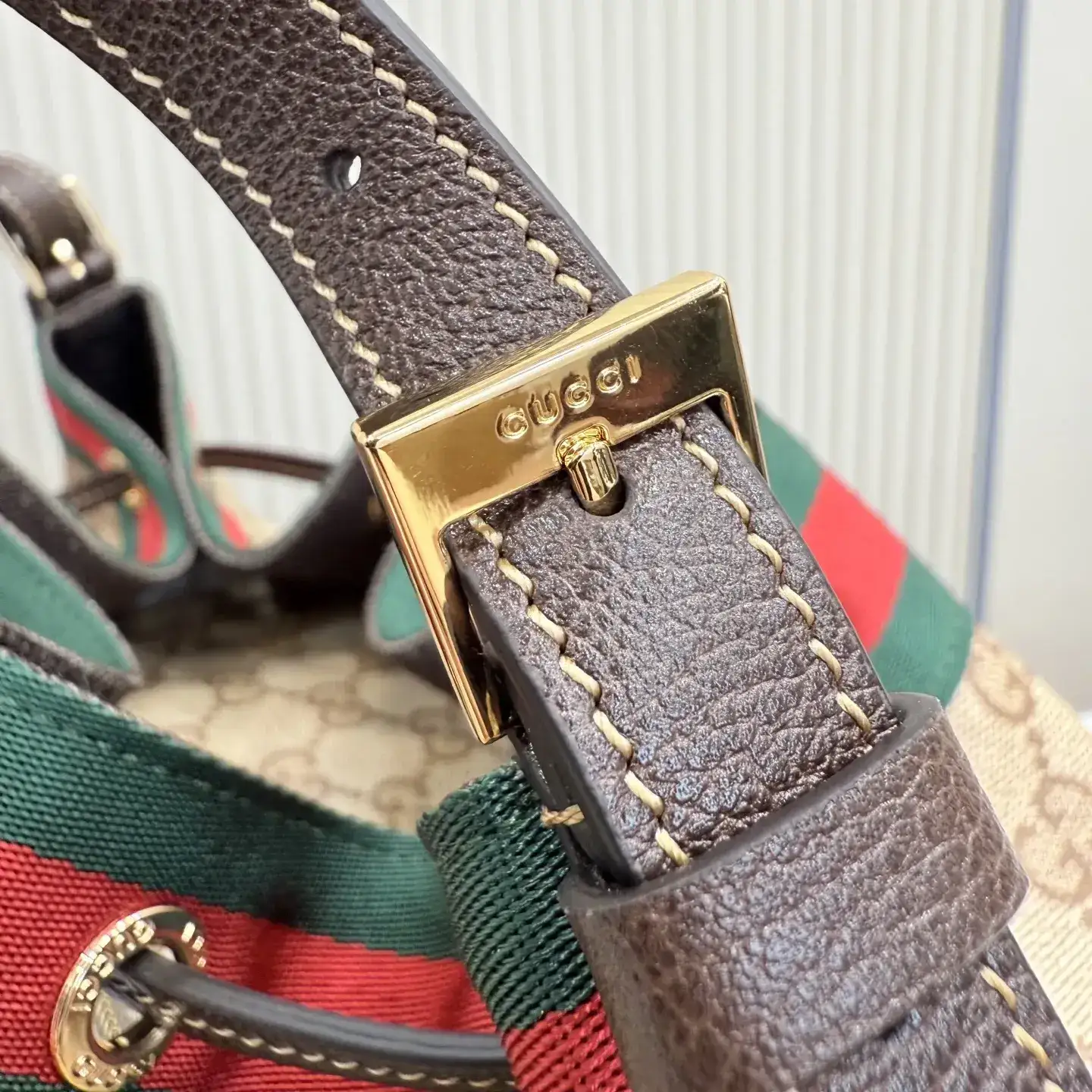 Gucci Brown Generation Canvas and Leather Bucket Bag product photo from LabelPicks
