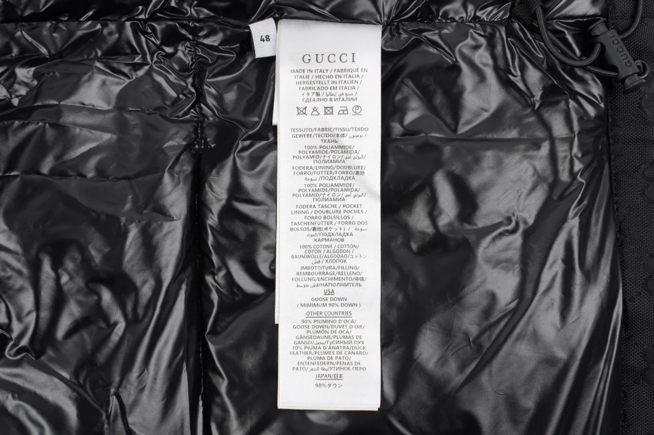 GUCCI Dark Grey Tonal GG Hooded Down Jacket product photo from LabelPicks