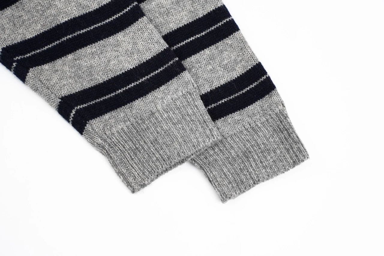 Miu Miu Grey Black Stripe Cashmere Cardigan product photo from LabelPicks