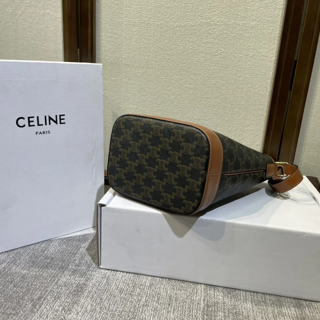 Celine Folco Triomphe Canvas Bucket Bag product photo from LabelPicks