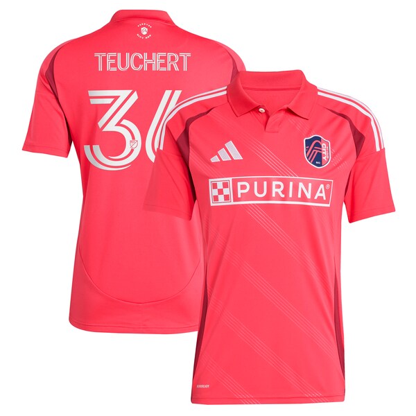 Cedric Teuchert St. Louis City SC adidas 2025 Forever CITY Red Replica Player Jersey - Pink