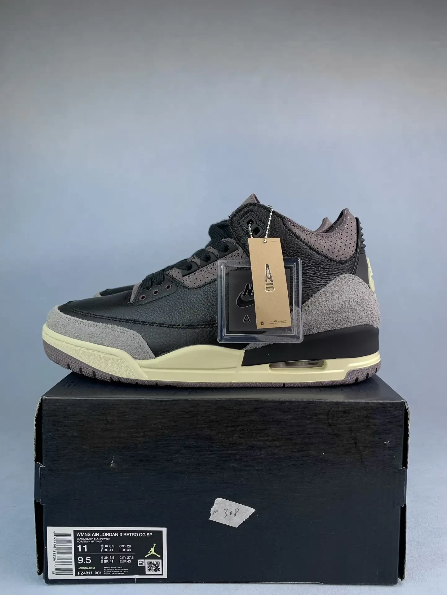 A Ma Maniere x Air Jordan 3 “Black” Shoes product photo from LabelPicks