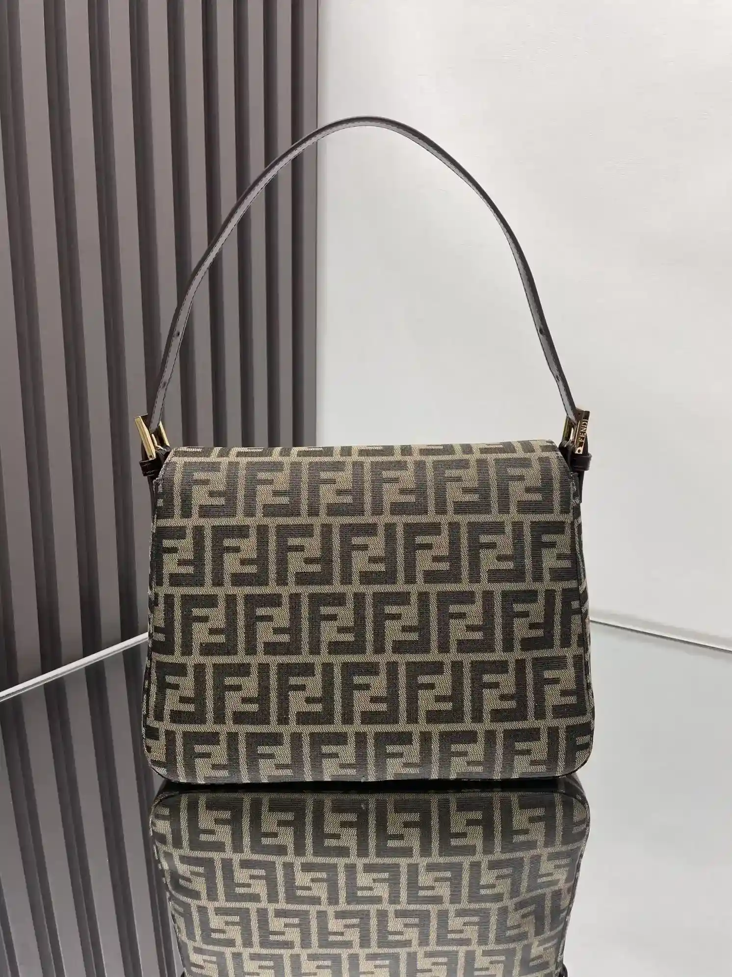 Fendi Baguette Brown Calfskin Shoulder Bag product photo from LabelPicks