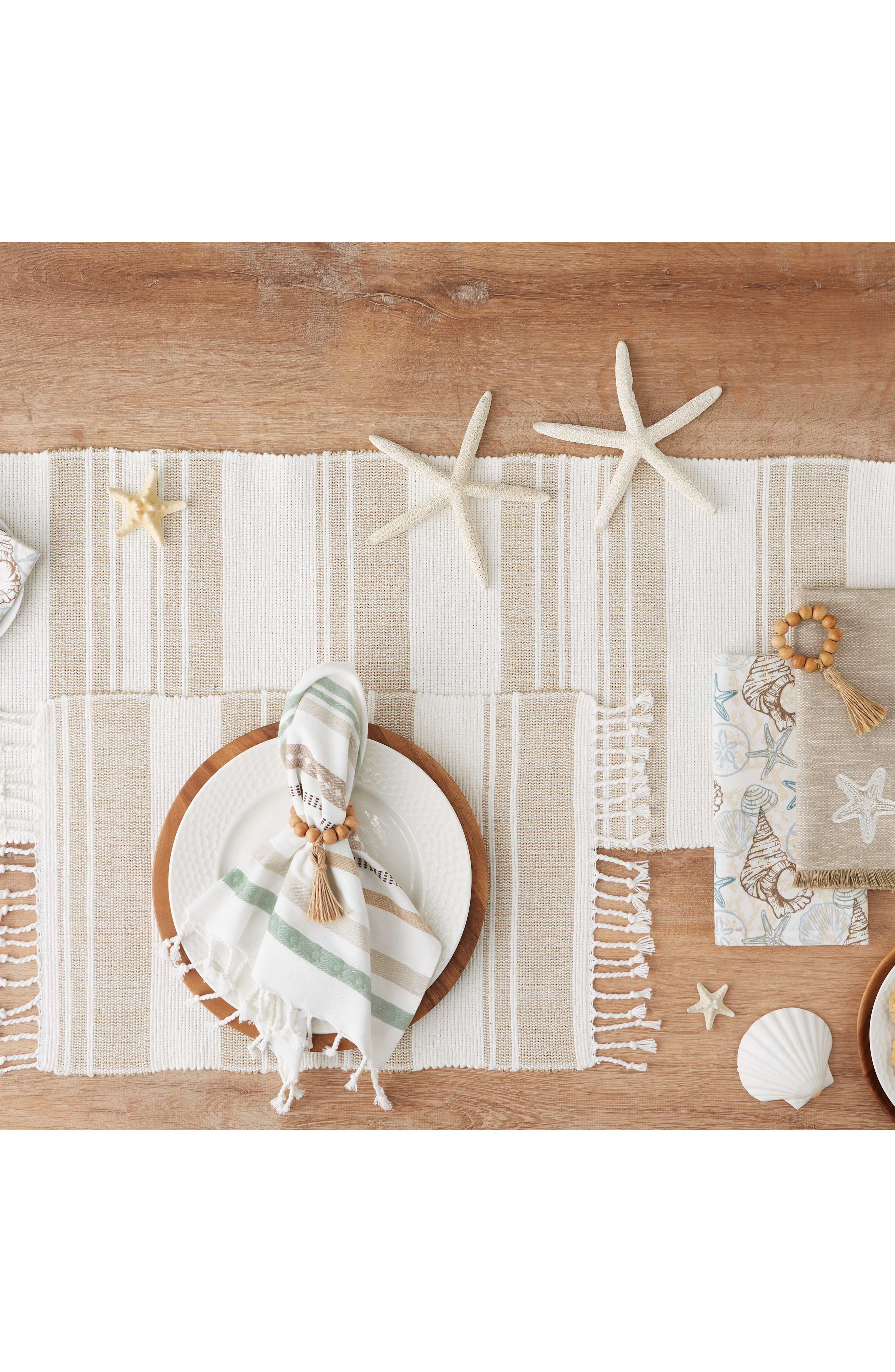 Design Imports Coastal Sands Cotton & Jute Table Runner