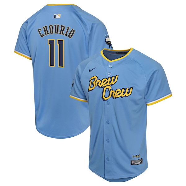 Jackson Chourio Milwaukee Brewers Nike Youth City Connect Limited Player Jersey - Powder Blue
