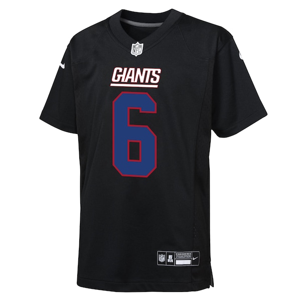 Jaxson Dart New York Giants Nike Youth Fashion Game Jersey - Carbon Black