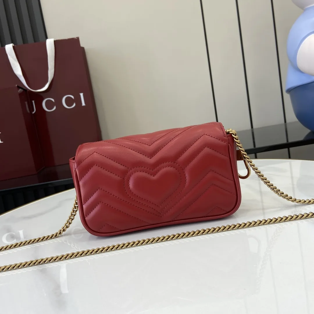 Gucci Marmont Red GG Supreme Canvas Shoulder Bag product photo from LabelPicks