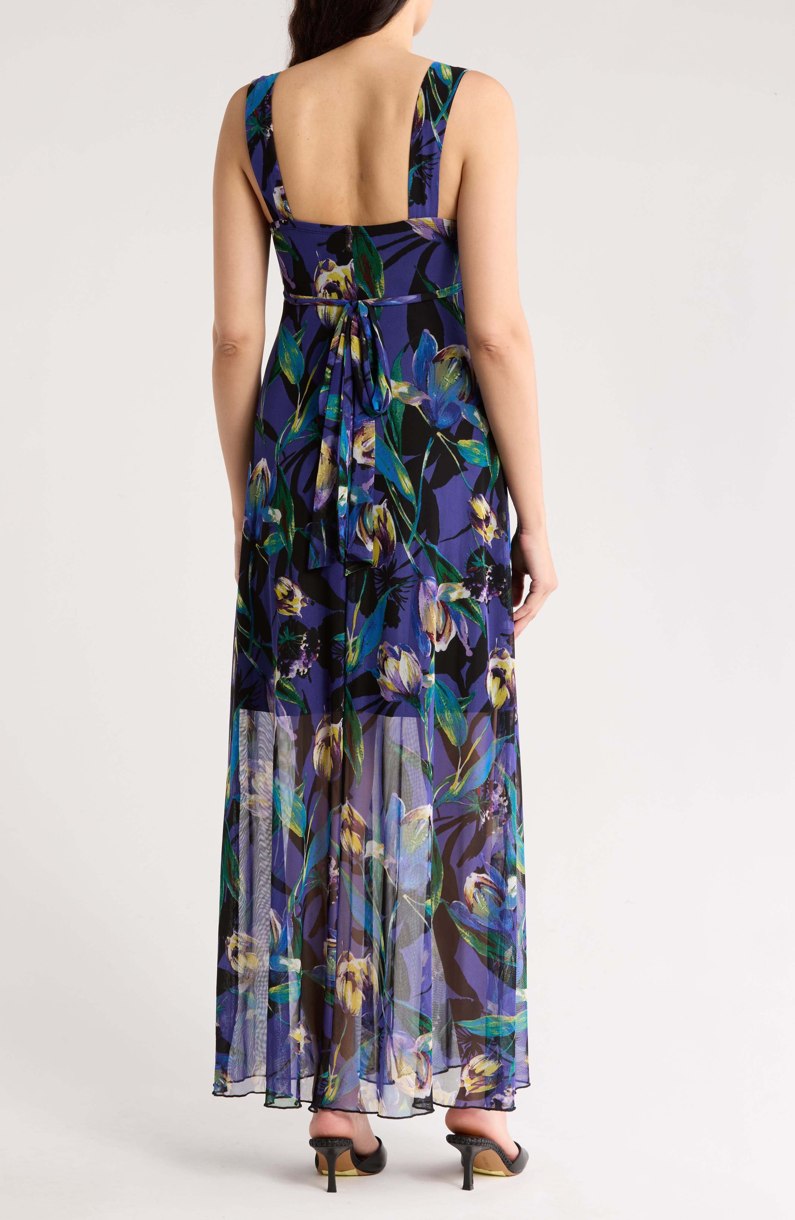 Connected Apparel Walk Through Floral Midi Dress