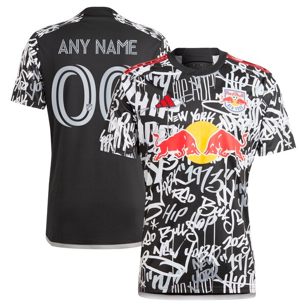 New York Red Bulls adidas 2024 Freestyle Replica Custom Jersey - Black
