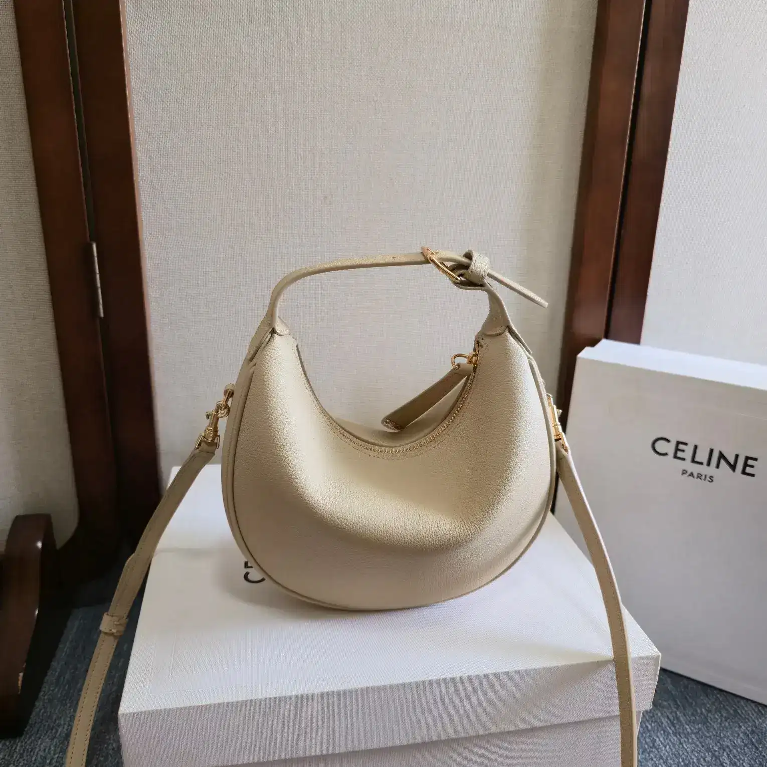 Celine Beige Calfskin Hobo Bag product photo from LabelPicks