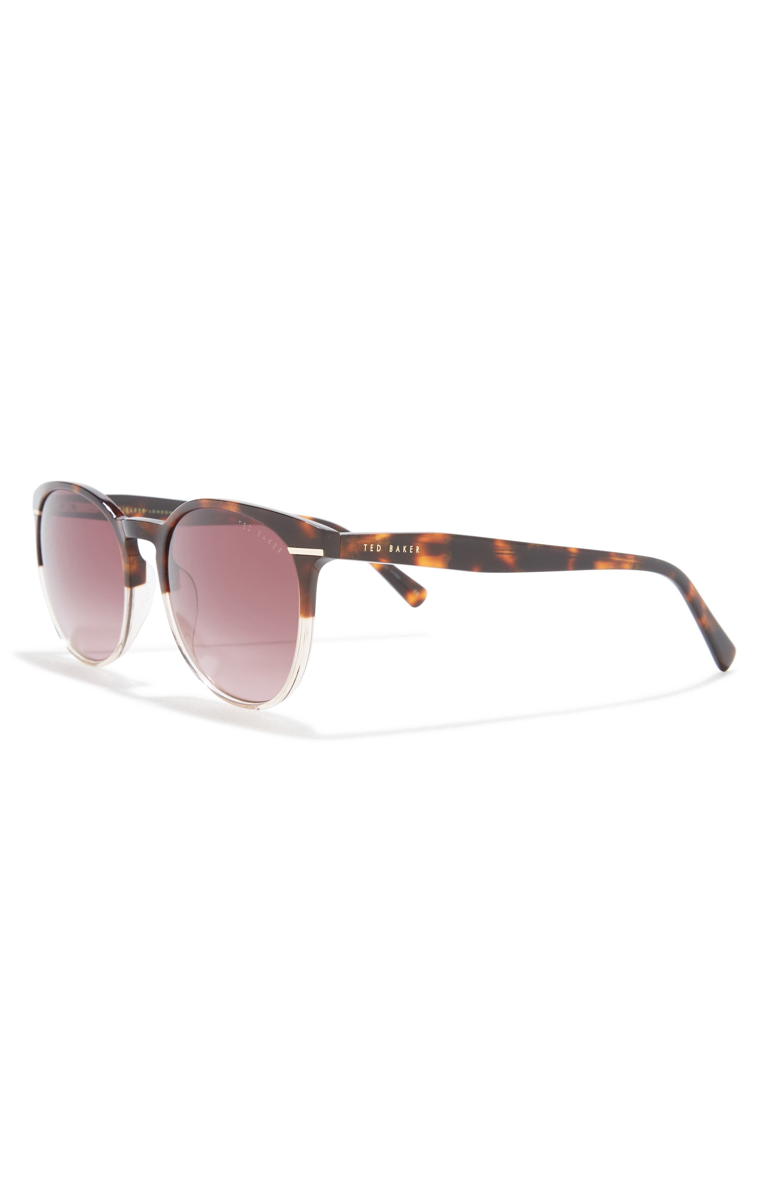 Ted Baker London 55mm Full Rim Round Sunglasses
