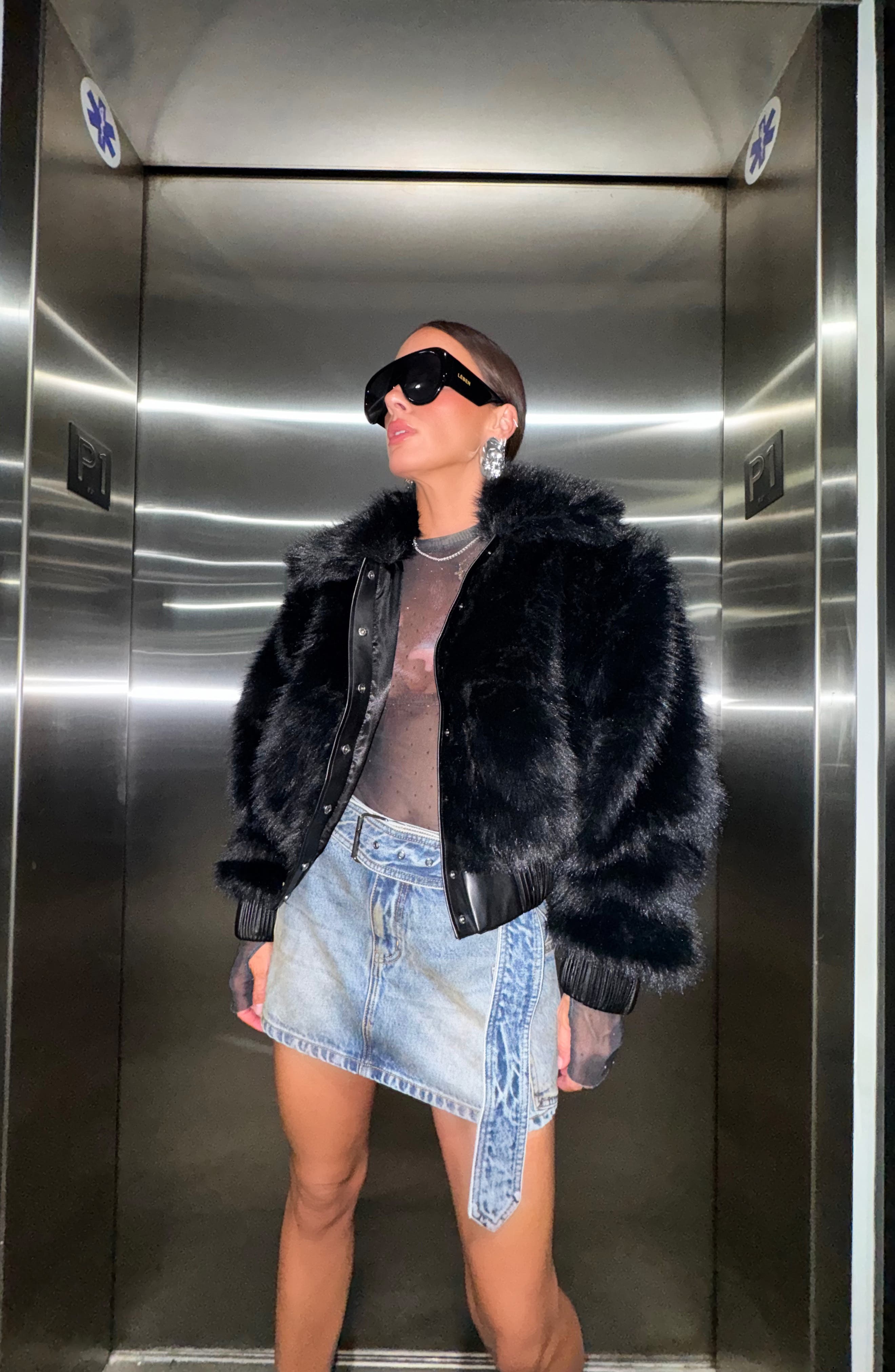 AFRM Adelaide Faux Fur Crop Coat