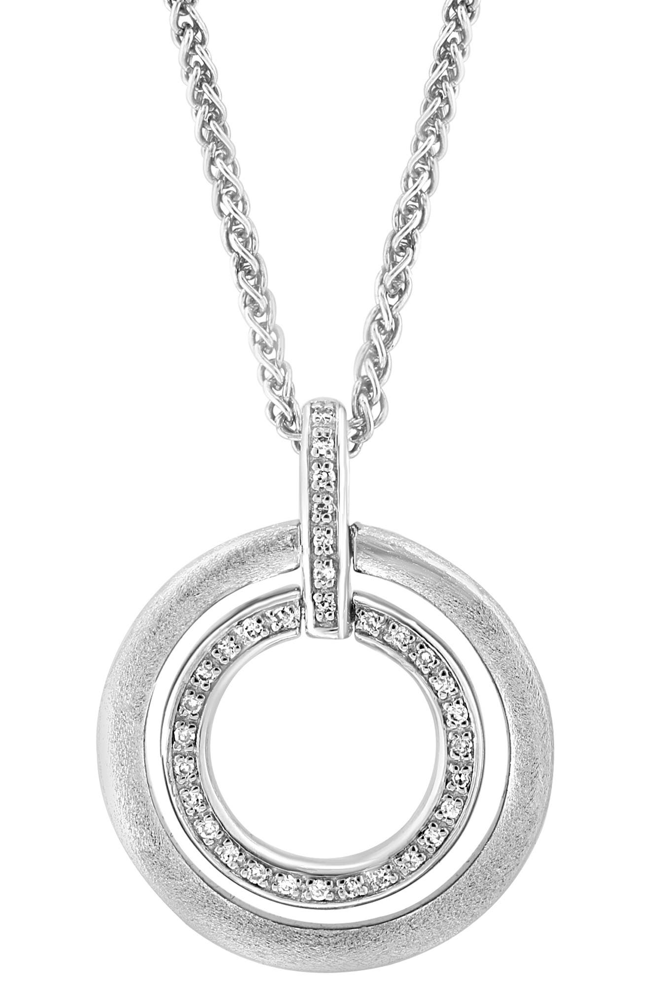EFFY Sterling Silver Diamond Pavé Pendant Necklace - 0.10ct