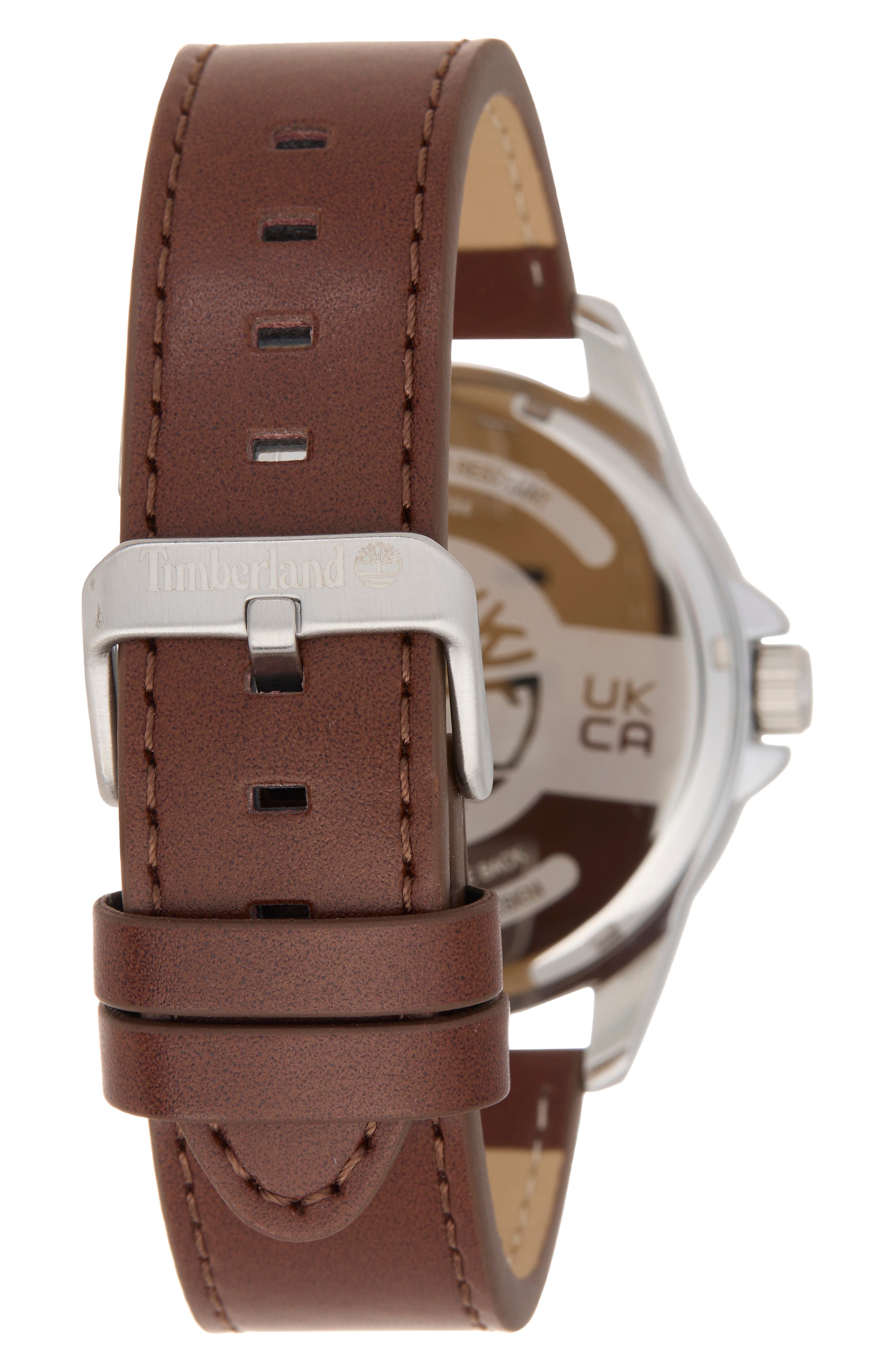 Timberland Dress Sport Quartz Chronograph Leather Strap Watch, 45mm