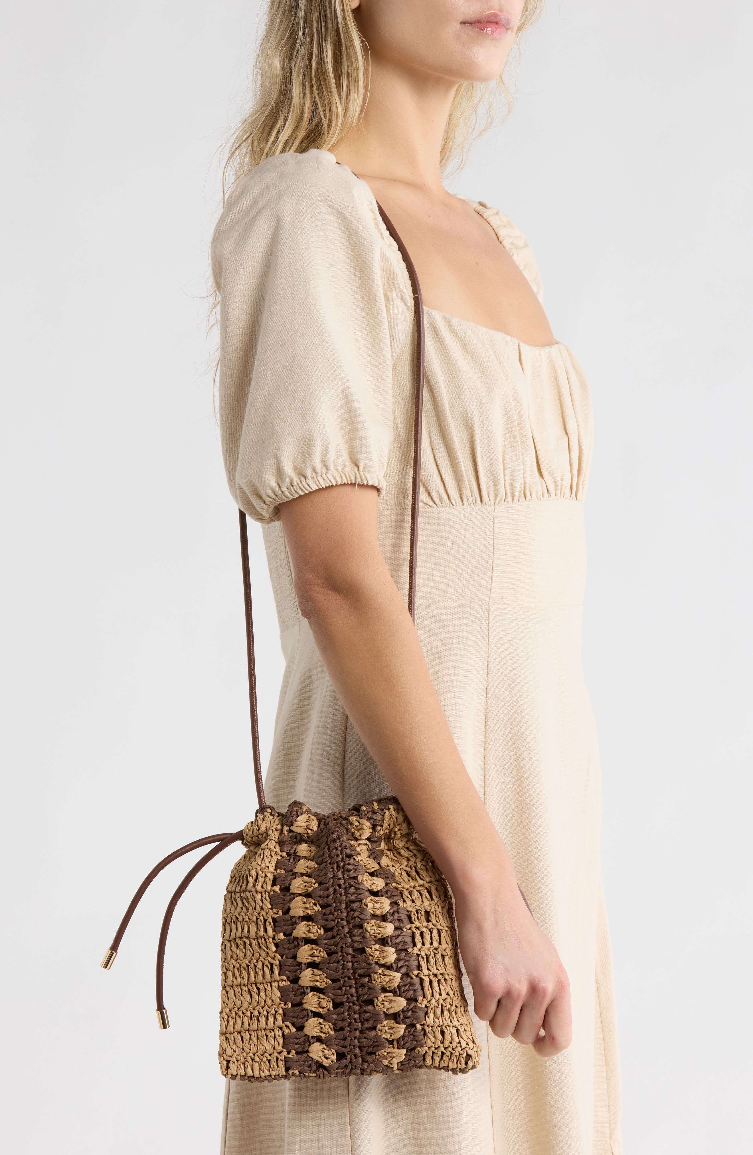 Collection XIIX Straw Bucket Bag