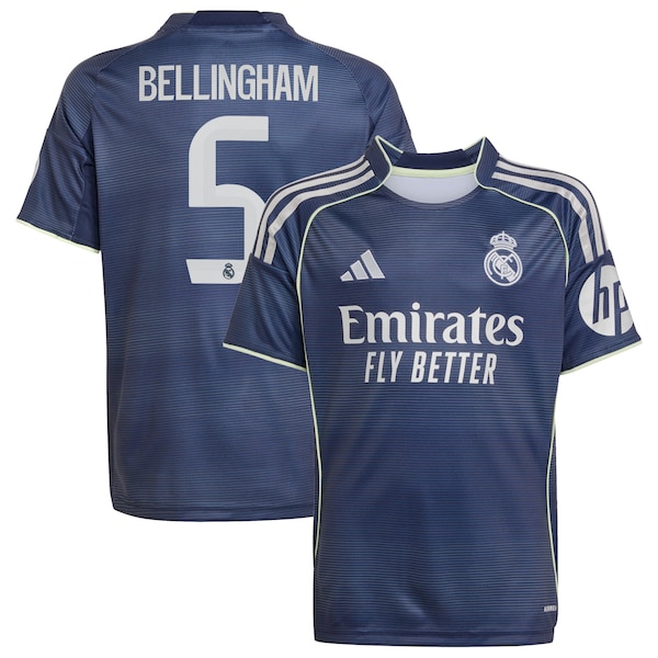 Jude Bellingham Los Merengues adidas Youth 2025/26 Away Replica Player Jersey - Blue/White